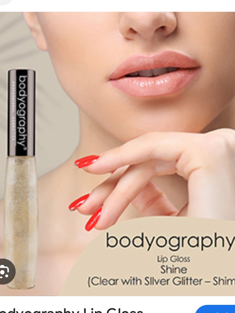 Bodyography SHINE Lip Gloss Vitamin A and Aloe Clear w/ Silver Glitter NEW PC - Picture 4 of 4